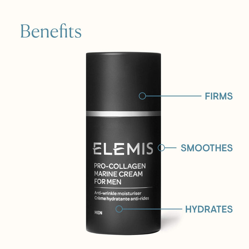[Australia] - Elemis Pro-Collagen Anti-Wrinkle Moisturiser for Men, Anti-Ageing Face Cream with Padina Pavonica, Ginkgo Biloba & Abyssine, Hydrating Face Moisturiser to Firm & Smooth, Men's Day Cream, 30 ml 
