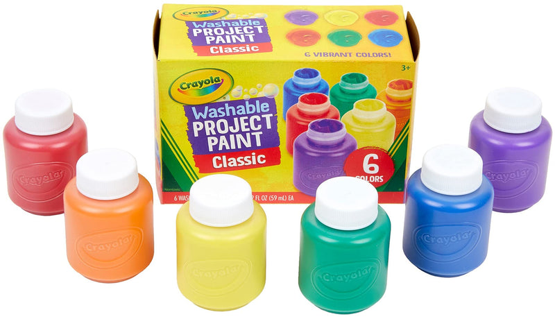 [Australia] - Crayola Washable Kids Paint, 6 Count, Painting Supplies, Gift, Assorted 