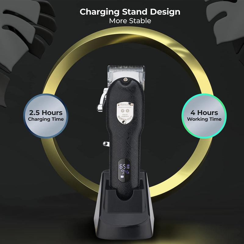 [Australia] - RESUXI Cordless Hair Trimmers and Mens Barber Kit - Professional Rechargeable Clippers for Beard, Head and Personal Grooming - Shaver and Body Groomer Accessories - Hair Cutting Machine for Men 