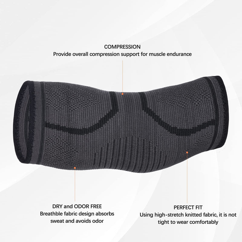 [Australia] - Elbow Compression Sleeve, McoMce Tennis Elbow Brace (1Pair) , Elbow Brace Providing Arm Joint Protaction, Elbow Brace for Tendonitis, Golfers Elbow Brace for Tendonitis, Suitable for Multiple Sports 