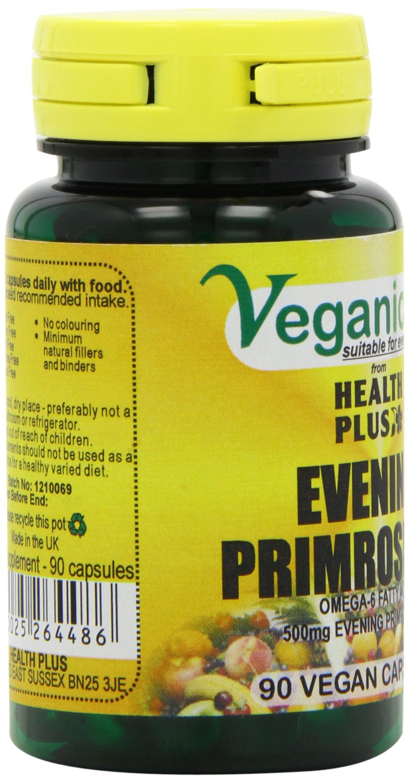 [Australia] - Veganicity 500mg Vegan Evening Primrose Oil Women's Health Supplement - Capsules, 90 Count (Pack of 1) 