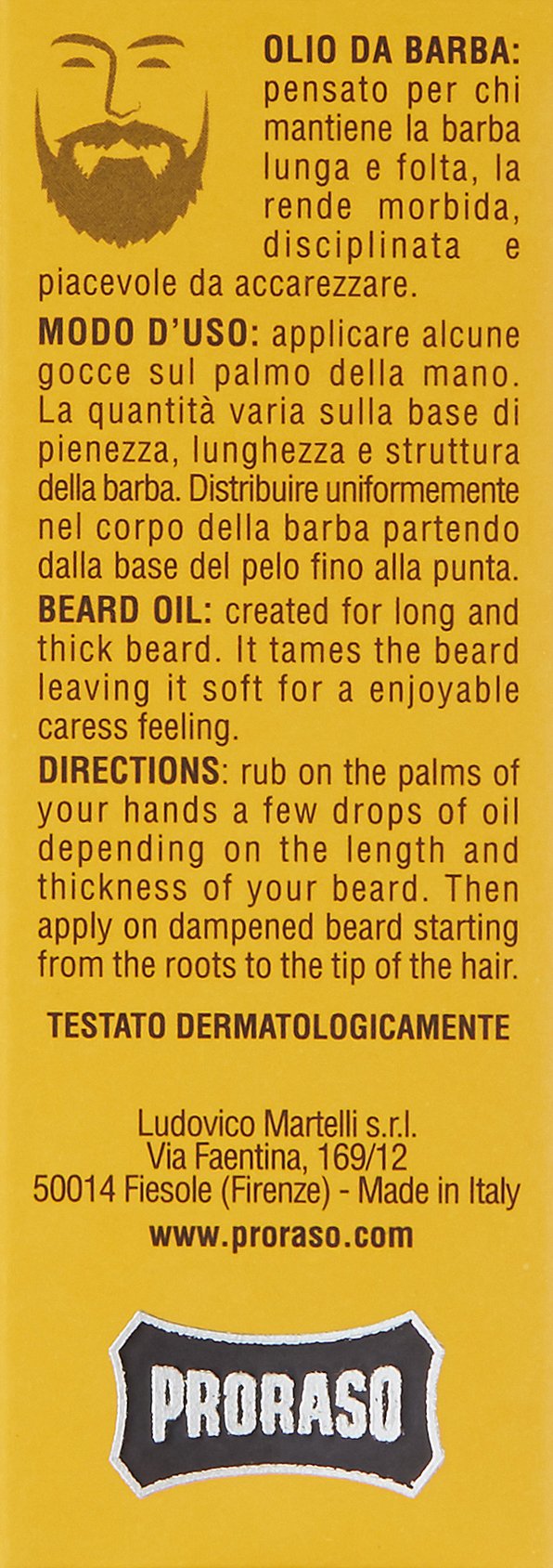 [Australia] - Proraso Beard Oil, Wood and Spice, 30ml, Scented Beard Softener For Men Softens and Protects Long, Bristly Beards, Made in Italy 