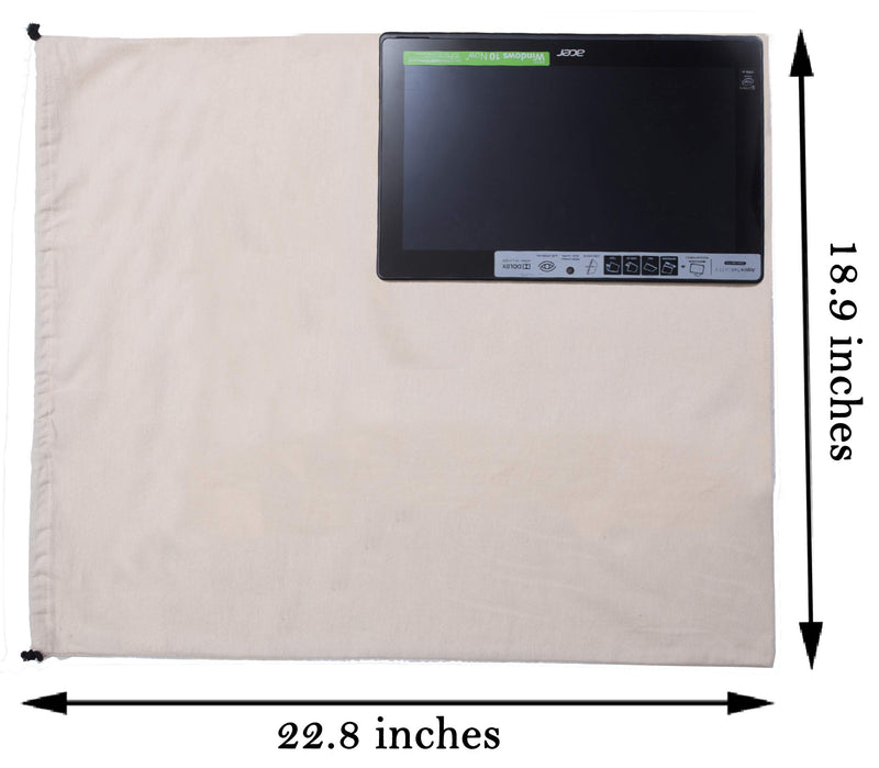 [Australia] - MISSLO Cotton Breathable Dust-proof Drawstring Storage Pouch Bag (Pack 3 L) Large 