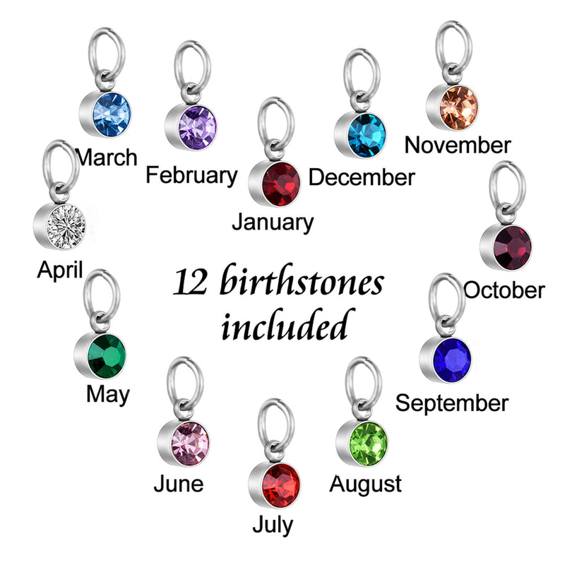 [Australia] - Dletay Heart Cremation Necklace for Ashes with 12 Birthstones Urn Necklace for Ashes-No Longer by My Side, But Forever in My Heart Blank1 