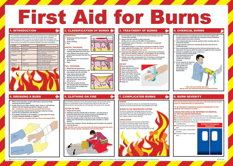 [Australia] - Safety First Aid Group Evolution Burn Stop Burns Kit, Medium - 30 x 23 x 12 cm with First Aid for Burns A2 Poster, Laminated 