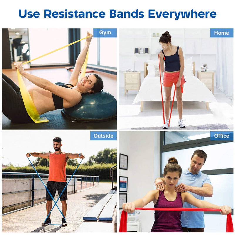 [Australia] - Resistance Bands Set, [Set of 3] 1.5M/4.9ft Skin-Friendly Exercise Bands with 3 Resistance Levels,Workout Resistance Bands Set for Women Men,Ideal for Strength Training,Yoga,Gym,Pilates,Fitness 
