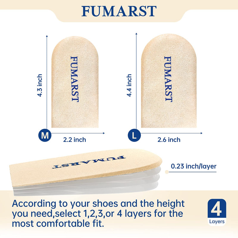 [Australia] - (4 Layers) Height Increase Insoles,Adjustable Orthopedic Heel Lift Inserts,Heel Cushions for Leg Length Discrepancies,Heel Pain,Heel Spurs and Achilles tendonitis for Men and Women.(1Pairs) 4Layer Women4.5-9.5/Men 6-8.5 4layers 