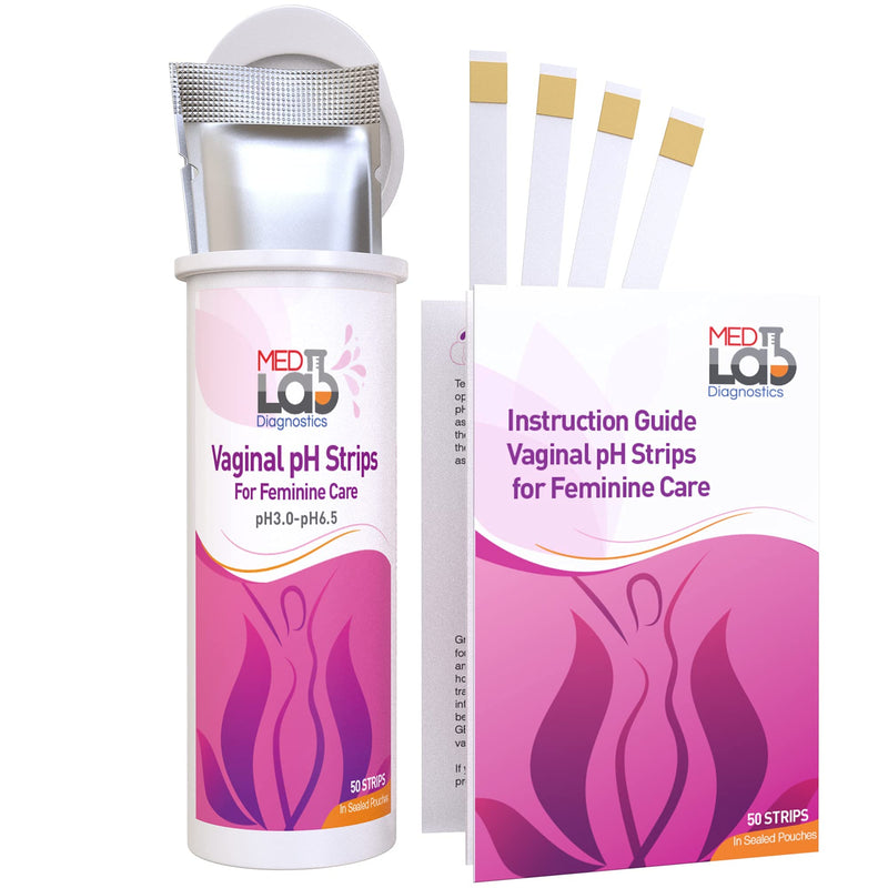 [Australia] - Vaginal ph Test Strips for Women(50 cnt). BV Bacterial Vaginosis and Yeast Infection Test Strips. Feminine pH Test for Vaginal Health, Acidity, and Alkalinity. Strips in Sealed Pouches 