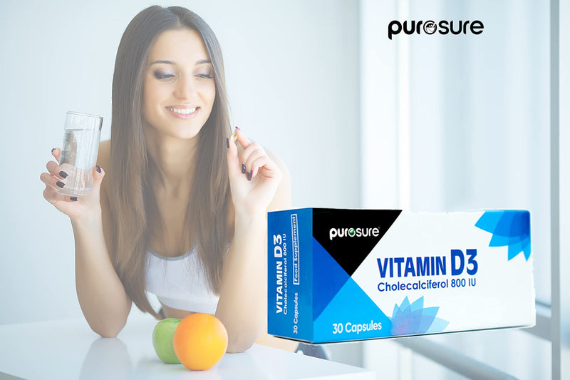 [Australia] - Vitamin D3 800 IU - 30 Capsules - High Potency, Easy to Swallow Pure Vitamin D Softgel Capsules - Vitamin D3 Supplements Helps Boost Health and Immune System 