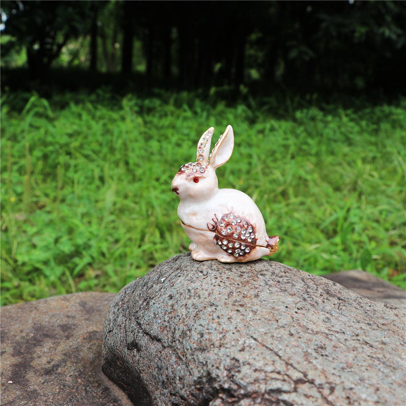 [Australia] - Waltz&F Trinket Box rabbit Hinged Hand-painted Figurine Collectible Ring Holder 