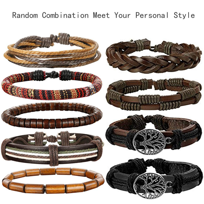 [Australia] - LOLIAS 24 Pcs Woven Leather Bracelet for Men Women Cool Leather Wrist Cuff Bracelets Adjustable 