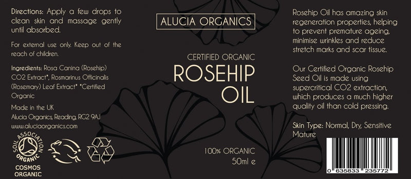 [Australia] - Alucia Organics Certified Organic CO2 Rosehip Oil (50ml) - Pure, Natural, Co2 Extracted, Certified Organic, Vegan, Cruelty Free, for Skin, Face, Body 50 ml 