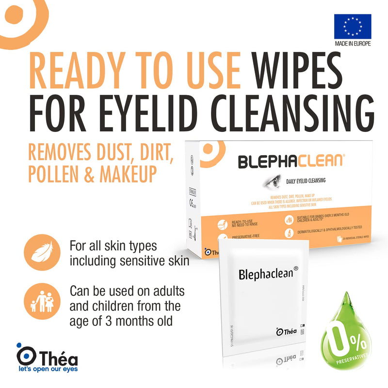 [Australia] - 60 Blephaclean Sterile Daily Eyelid Wipes For Blepharitis | Cleaning Hygienic Moisturising Eyelid Wipes for Sensitive Skin, 20 wipes x 3 pack 20 Count (Pack of 3) 