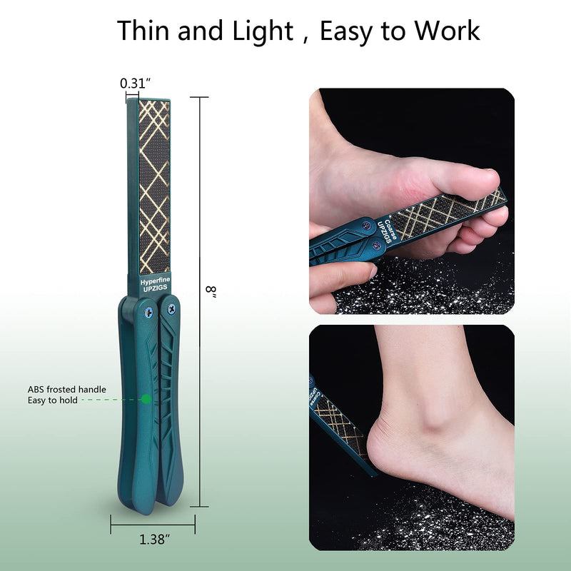 [Australia] - UPZIGS Double Sided Glass Foot Files, Foldable Feet Rasp, Foot Pedicure Scrubber, Portable Foot Callus Remover, Home Foot Care for Dead Hard Cracked Dry Skin on Wet and Dry Feet 