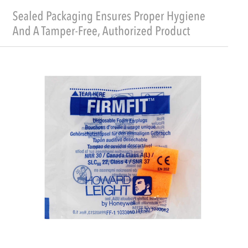 [Australia] - Howard Leight by Honeywell FirmFit Disposable Foam Earplugs, Polybag, 200-Pairs (FF-1) , Orange 