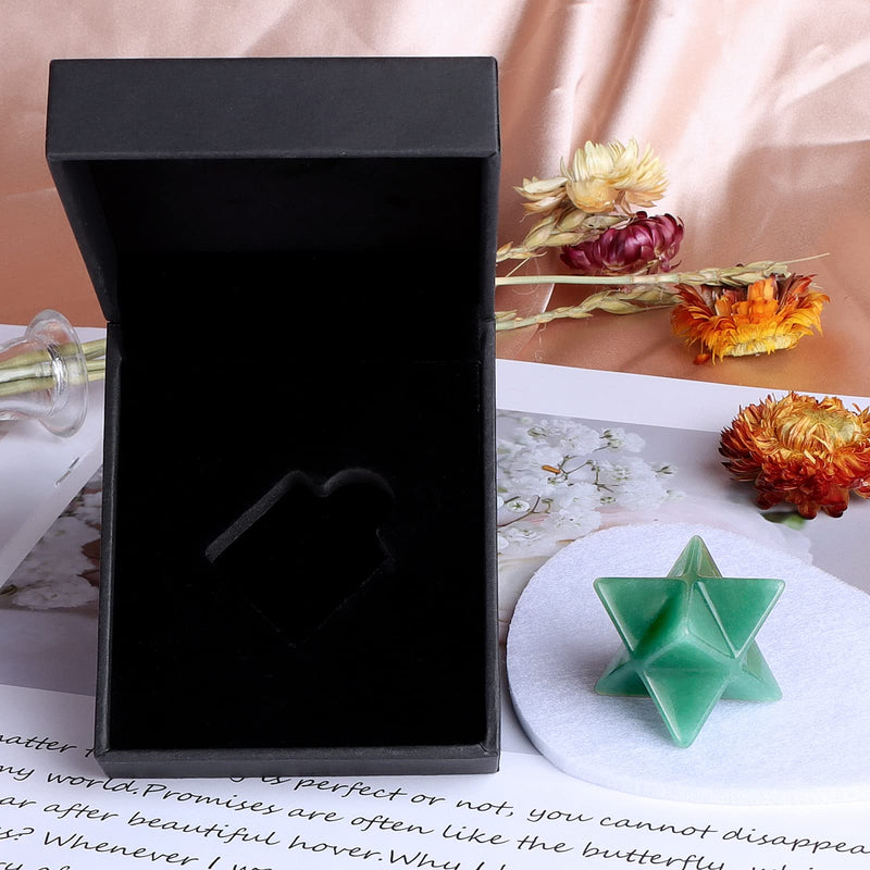 [Australia] - Hxswkk Green Aventurine Crystal Merkaba Stars Hand Carved Gemstones Therapy for Reiki Spiritual Energy Gifts 1inches 