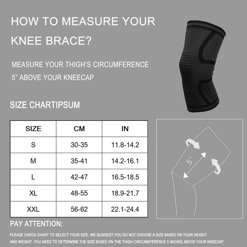 [Australia] - SVDpirit Knee Brace Compression Sleeve For Men & Women (1pc), Knee Support For Running, Cycling, Basketball, Mountaineering, Medical Grade Knee Pads, Protect Meniscus Tear, ACL, Arthritis, Joint Pain Relief 1006BL Large Black 