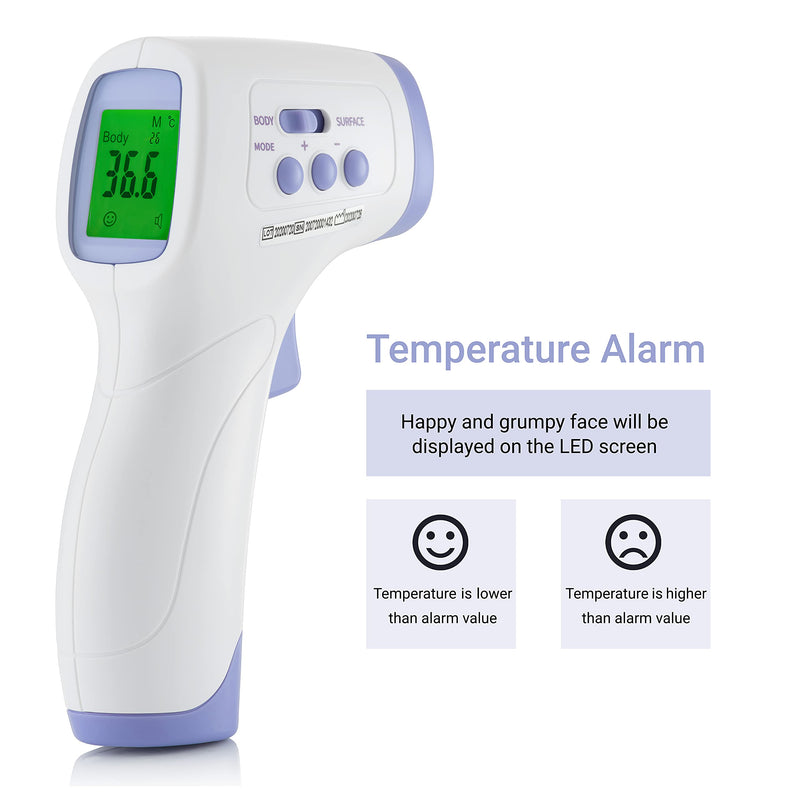[Australia] - TPZ No Touch Infrared Forehead Thermometer | Non-Contact Digital Thermometer Suitable for Baby and Adult | Instant Temperature Checker | Room, Surface and Body Mode Thermometer | (1) 