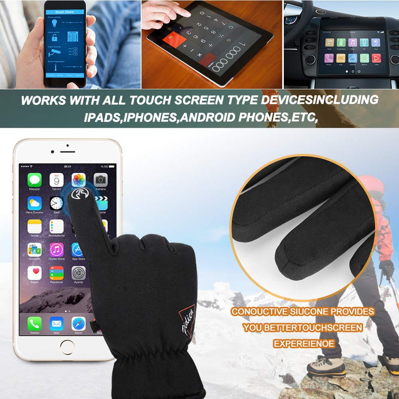 [Australia] - Winter Gloves for Men Women,-30℉ Cold Weather TouchScreen Gloves Waterproof for Skiing Cycling Black Medium 