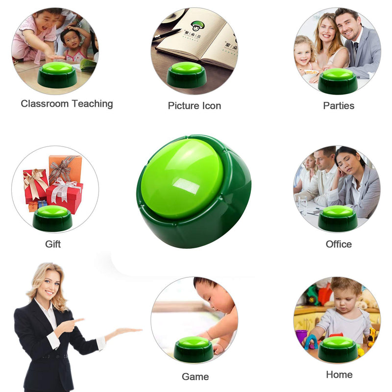 [Australia] - Cover Custom Sound Button Dog Training Button Buzzer Button Recordable Talking Button Office Desk Gag Gift 30 Seconds 2 AAA Batteries Included - Newest Green 