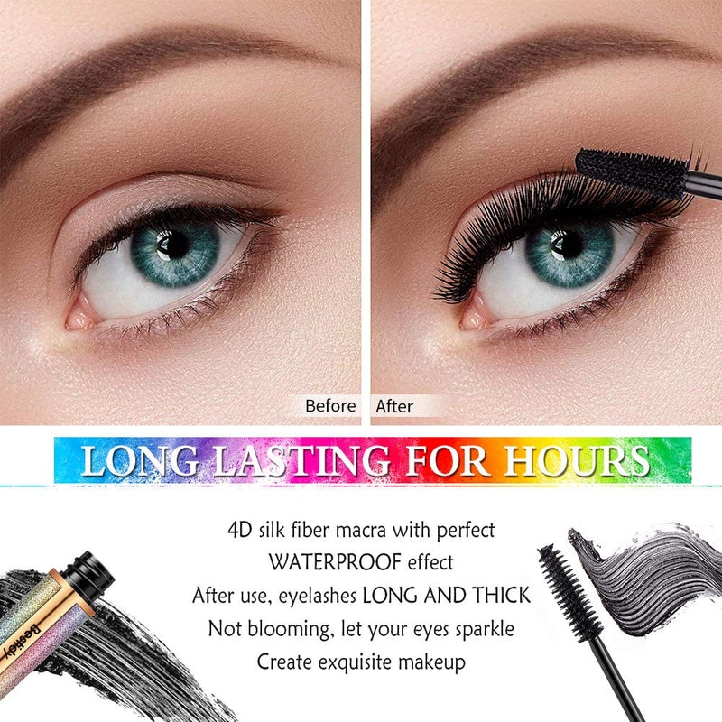 [Australia] - 4D Silk Fiber Lash Mascara,Natural Waterproof Smudge-proof Mascara,Natural Thickening Lengthening Mascara No Clumping, No Smudging Lasting All Day (black) 