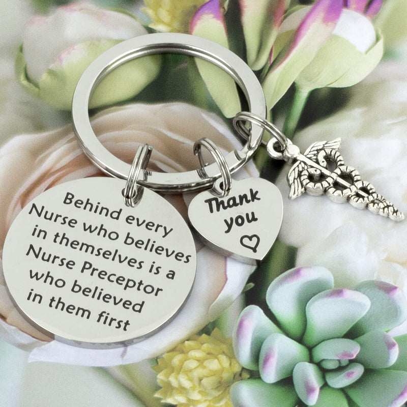 [Australia] - Hutimy Nurse Instructor Gifts Keychain Clinical Instructor Jewelry Nursing Preceptor Nurse Preceptor Key Chain Silver 