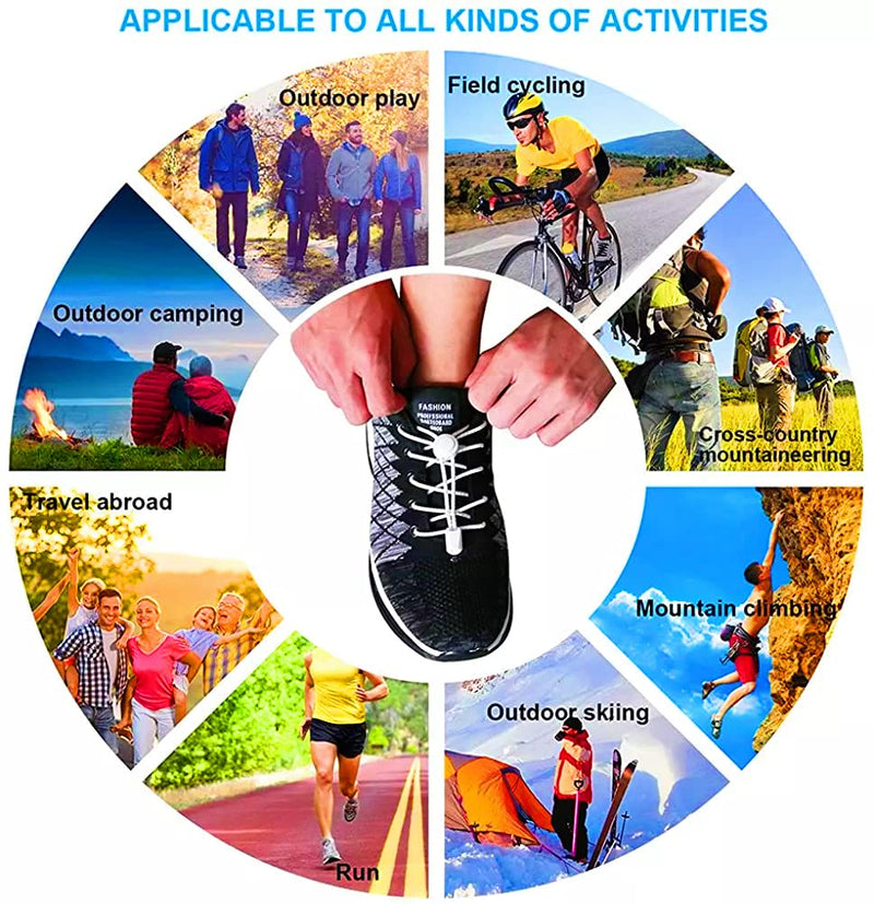 [Australia] - No Tie Shoelaces for Adults and Kids Sneakers Safety - 120cm Elastic Locks Shoe Laces Adults, Kids, Older Generation, Disabled, Runners Light Grey 181# 