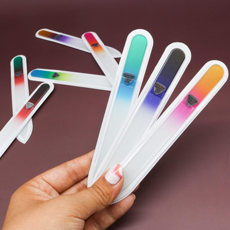 [Australia] - Glass Nail Files, Glass Fingernail Files for Gentle Manicure Nail Care, Expertly Shape Nails & Enjoy a Smooth Finish - Bona Fide Beauty 8-Piece Premium Czech Glass Nail Files 8 Count (Pack of 1) 