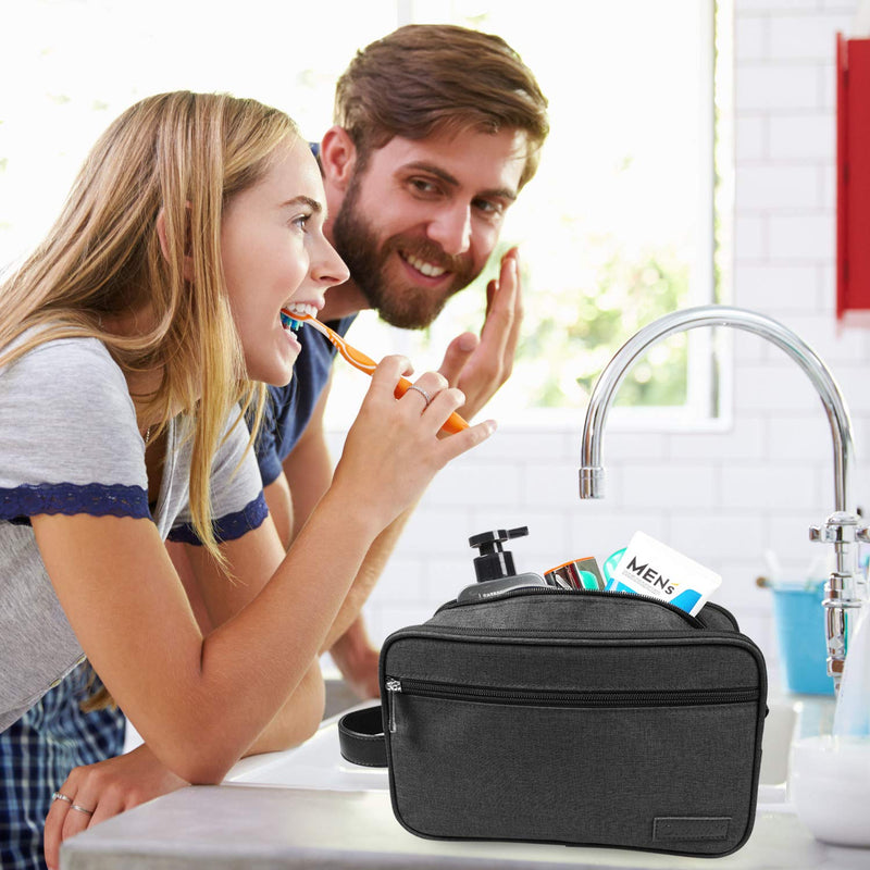 [Australia] - Mens Toiletry Bag Dopp Kit Travel Bathroom Bag Shaving Shower Cosmetic Organizer Black 