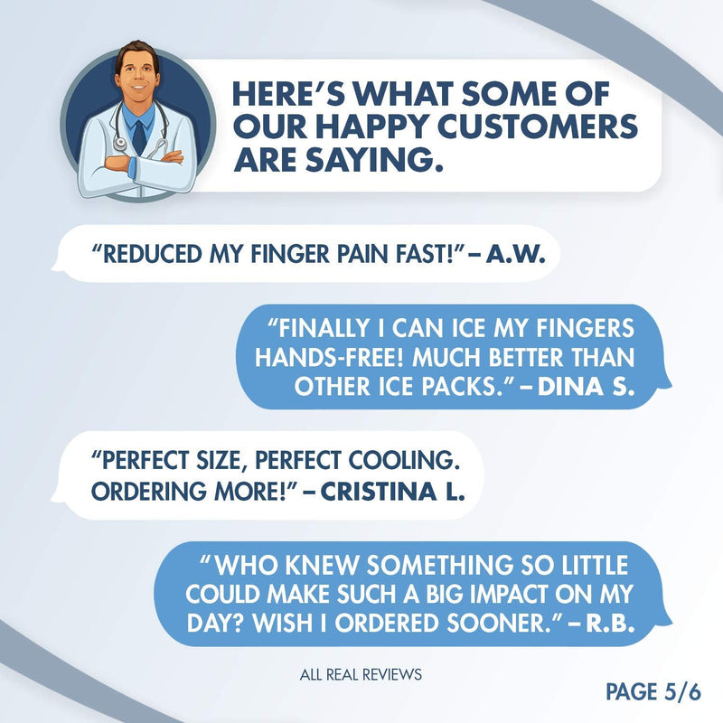 [Australia] - Dr. Frederick's Original Frosty Fingers - 2 Ice Packs for Fingers, Thumbs & Toes - Fast-Freezing & Reusable - for Injuries, Arthritis, & Chronic Pain 