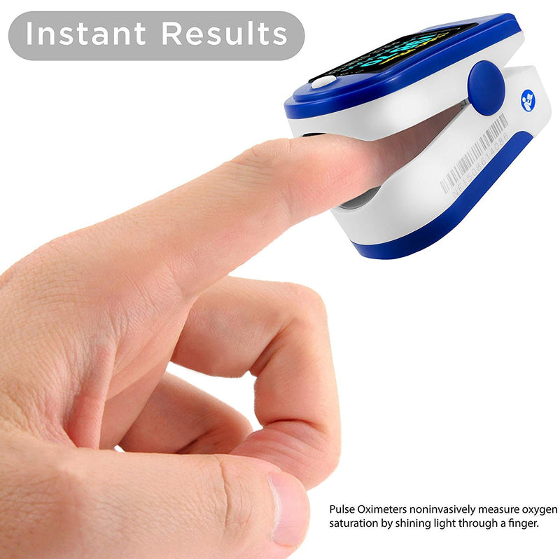 [Australia] - FaceLake FL350 Blue Pulse Oximeter with Carrying Case, Lanyard & Batteries 