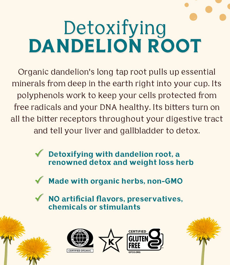 [Australia] - Teeccino Dandelion Tea – Caramel Nut – Rich & Roasted Herbal Tea That’s Caffeine Free & Prebiotic with Detoxifying Dandelion Root, 25 Tea Bags Dandelion Caramel Nut 25 Count (Pack of 1) 
