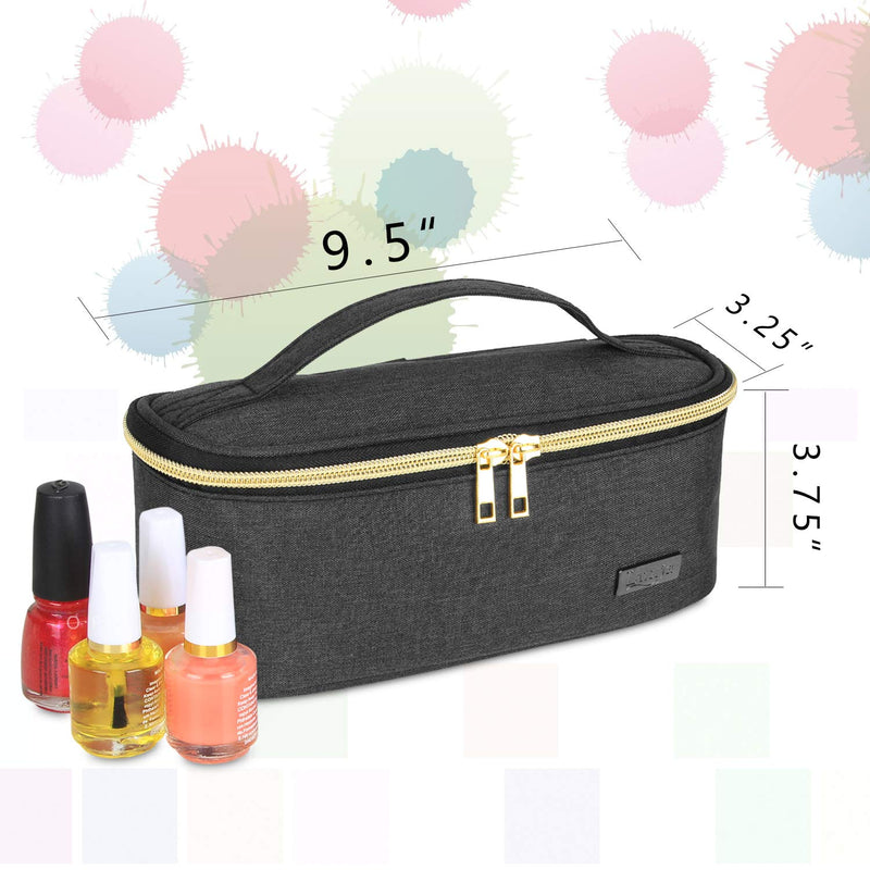 [Australia] - Luxja Nail Polish Organizer - Holds 12 Bottles (15ml - 0.5 fl.oz), Nail Polish Case for Polish and Small Tools, Black 