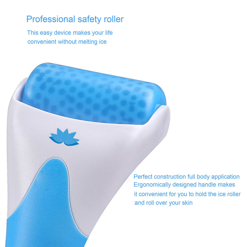 [Australia] - Ice Roller Face Massager - Brighten Complexion and Reduce Wrinkles/Therapeutic Cooling to Naturally Tone & Tighten, Under Eye Puffiness/Facial Cool Ice Rollers for Migraine + Pain Relief (Blue) Blue 