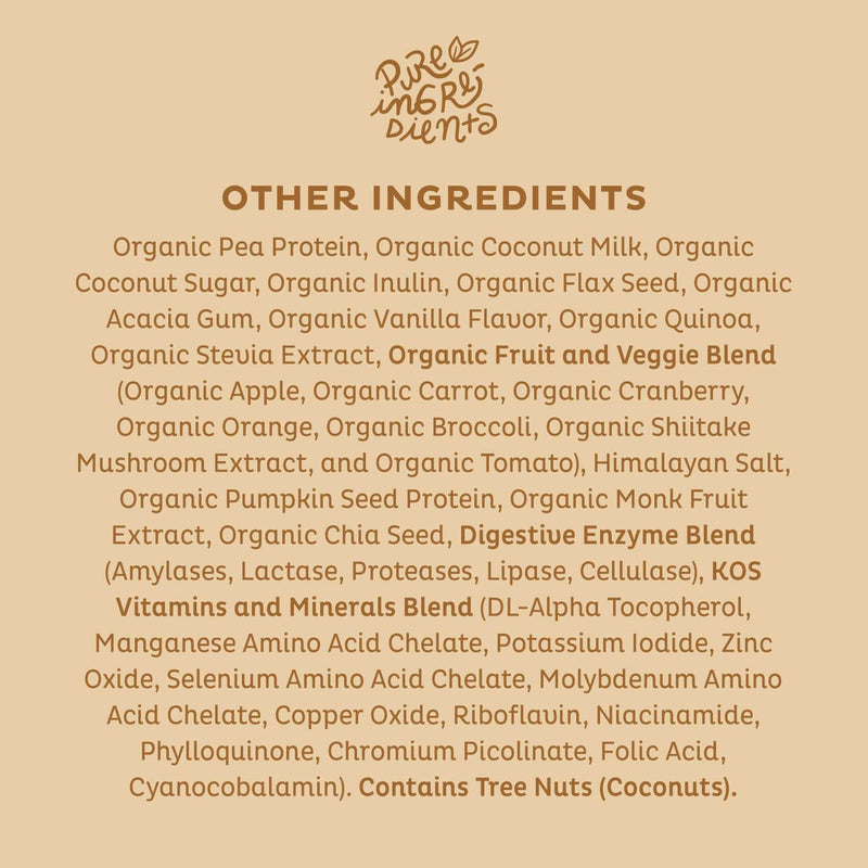 [Australia] - KOS Organic Plant Based Protein Powder, Vanilla - Delicious Vegan Protein Powder - Gluten Free, Dairy Free & Soy Free - 0.81 Pounds, 10 Servings 10 Servings (Pack of 1) 