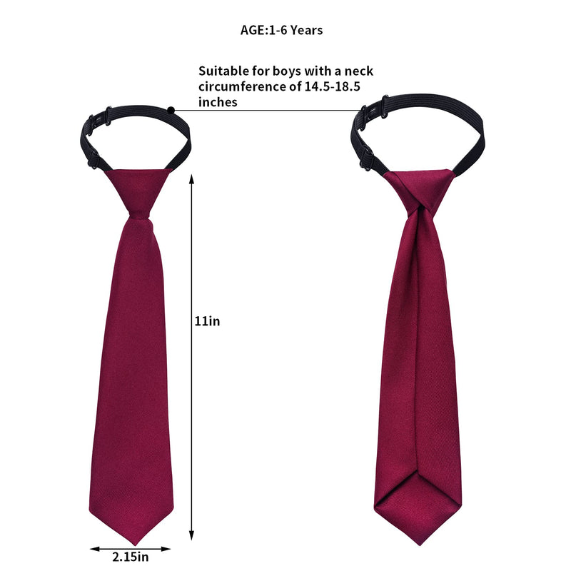 [Australia] - Sucrain 5pcs Boy's Necktie Pre-tied Adjustable Neck Strap Tie for Wedding Graduation School Uniforms 