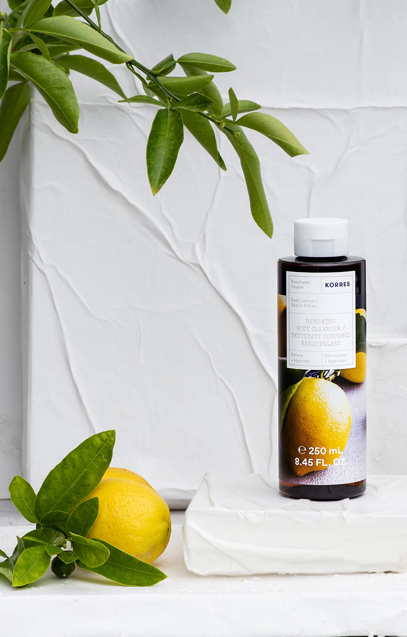 [Australia] - Korres Basil Lemon Renewing Body Cleanser, 250 ml (Pack of 1) 