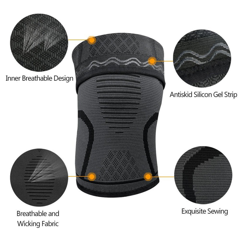 [Australia] - littlejian Compression Knee Sleeve,Best Knee Brace Support for Sports,Running,Jogging,Basketball,Joint Pain Relief,Arthritis and Injury Recovery&More,Men and Women(2 Piece-Small) 