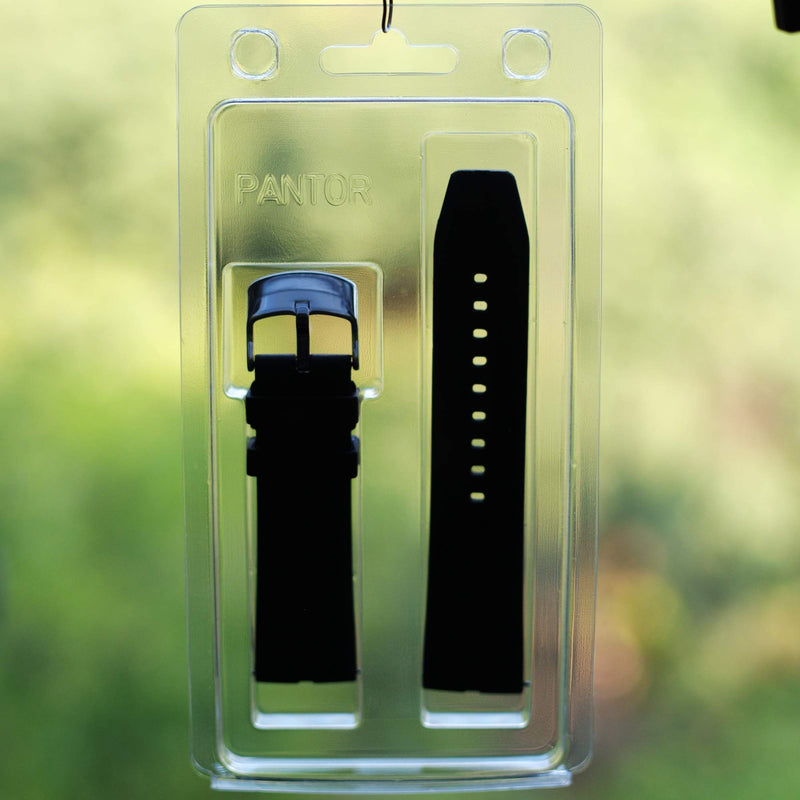 [Australia] - Pantor Watch Bands - Soft Silicone watch straps and Stainless Steel Interchangeable Watch Band Straps,Choose Color & Width -24mm,22mm,20mm,18mm Silky Soft Rubber Watch Bands black 24mm 