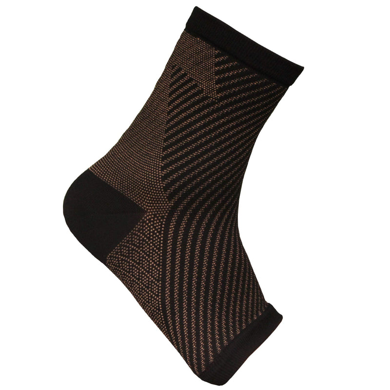 [Australia] - Copper D 1 Sleeve Dark Rayon from Bamboo Copper Compression Ankle for Relief from Injuries and More or Comfort Support for Every Day Uses, Small Medium S/M Dark Copper 1 Sleeve 