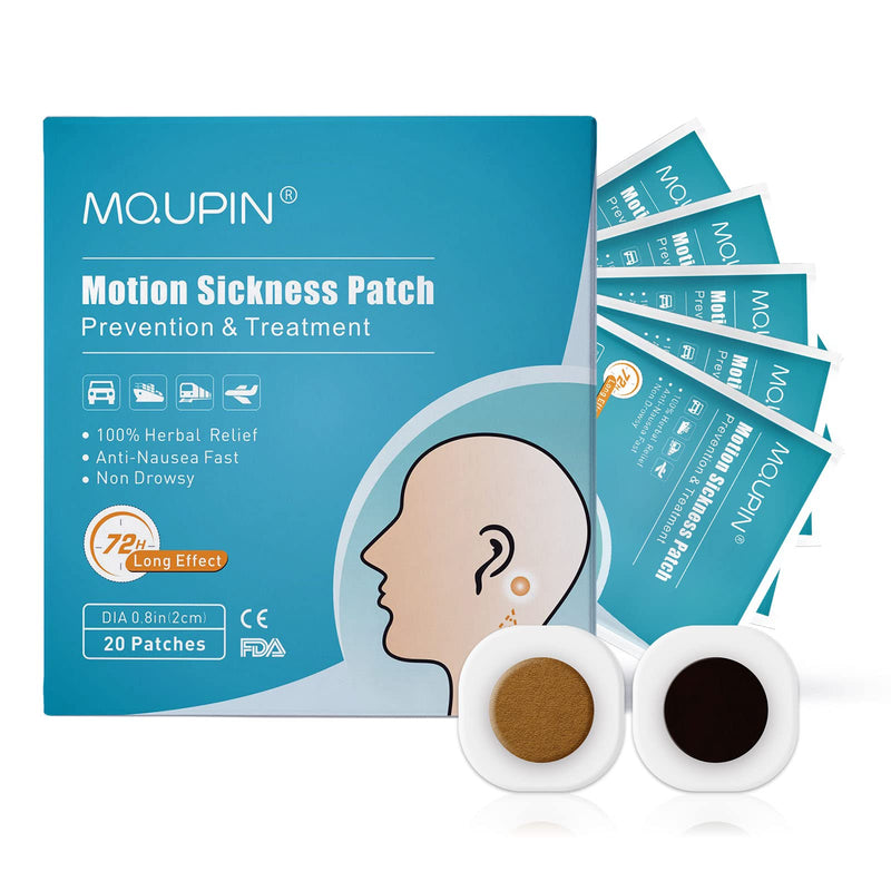 [Australia] - Motion Sickness Patches Anti Nausea Tablet Travel Sickness Patches for Sea Sickness,Travel Sickness,Car Sickness,20 Count 20 Count 