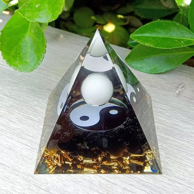[Australia] - ycyingcheng Pyramid Ogan Crystal Energy Tower Nature Reiki Chakra Crushed Stone, Negative Energy Remover Blessing Home Office Feng Shui Tai Chi Ornaments, Healing Crystal, 6cm 03 