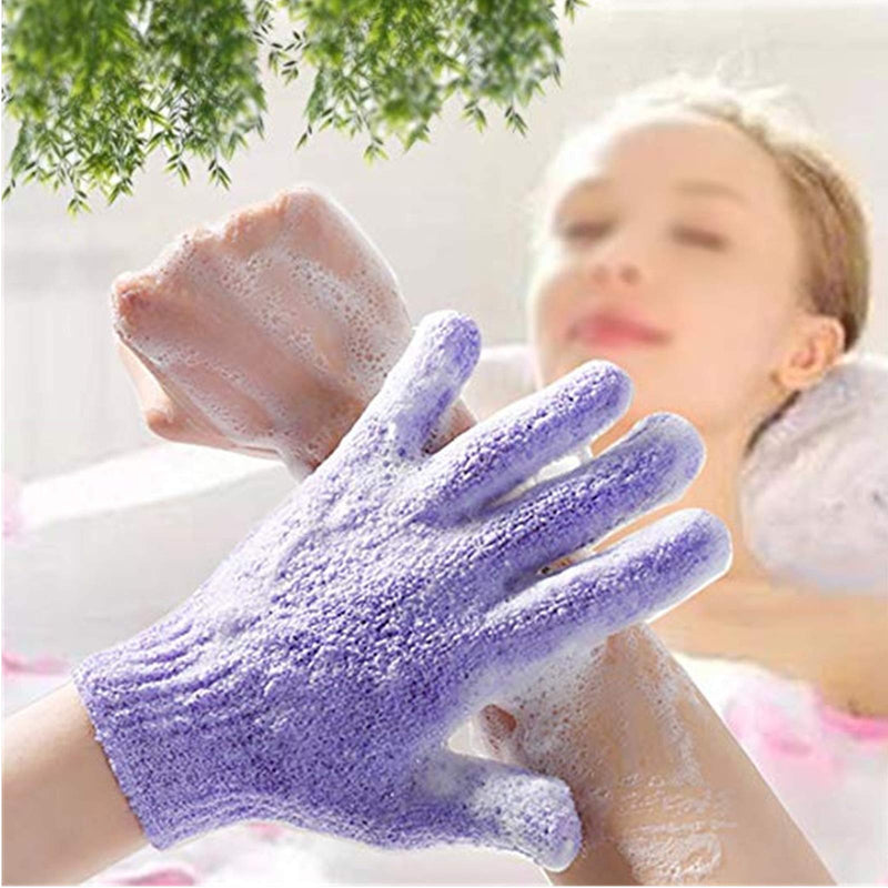 [Australia] - Newthinking 12 Pairs Exfoliating Shower Gloves, 6 Colors Double-Sided Matte Body Cleaning Bath Gloves, Deep Clean Dead Skin and Improves Blood Circulation 