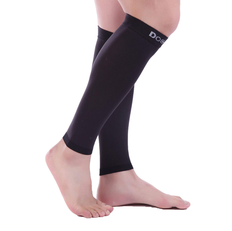 [Australia] - Doc Miller Calf Compression Sleeve Men - 30-40 mmHg, Medical Grade Calf Sleeves for Men and Women Supports Shin Splints, and Varicose Veins Recovery - 1 Pair X-Large Size - Black Calf Sleeve Jet Black 