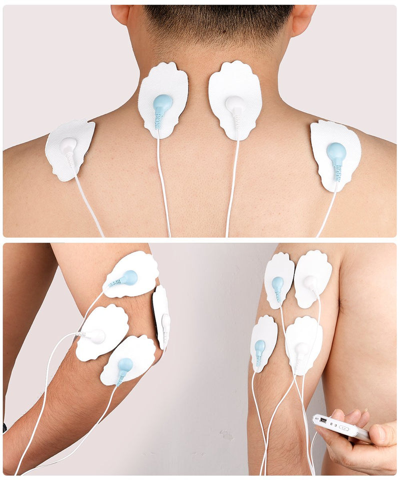 [Australia] - Belifu TENS Unit Electrode Pads Reusable Self-Adhesive Replacement Massage Pads Latex Free, Standard Connection Snap on 3.5mm Cable for Tens EMS Massager 