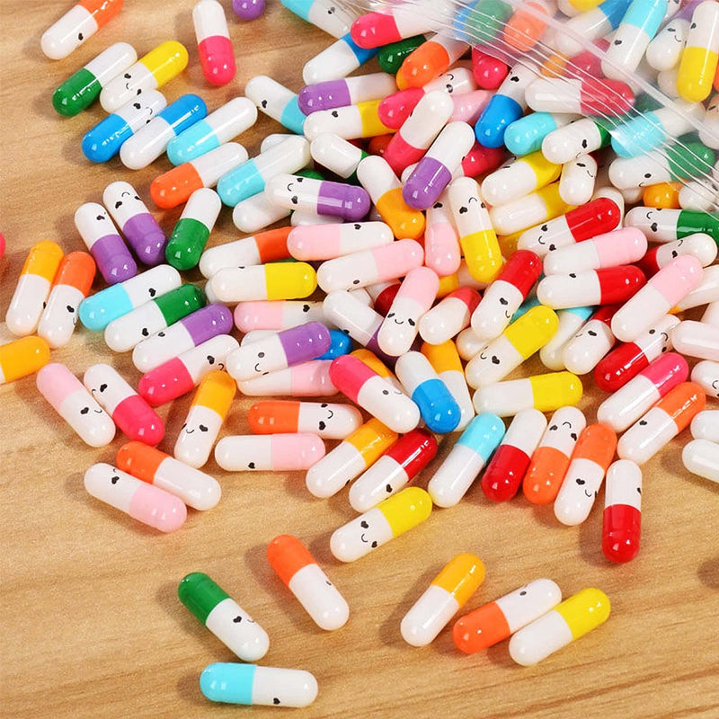 [Australia] - Prmape 200 pcs Capsule Letters Message, Cute Color Pill Pill Capsules with Smiley Faces, Capsule Message Pill Letter for Love Letters, Friendship Notes or Gifts 