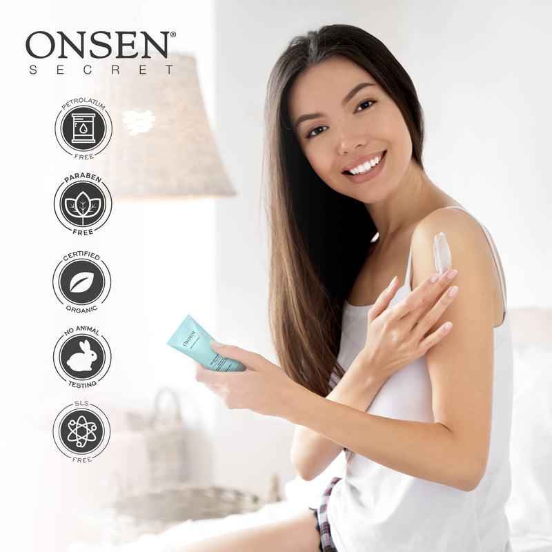 [Australia] - Onsen Secret Natural Daily Moisturizing Body Lotion w/ Smoothing Organic Shea Butter for Normal to Dry Skin w/ Healing Minerals, Jojoba, Aloe Vera, Vitamin E & Rice Bran Non-Greasy (Hydrating Leaves) Hydrating Leaves 