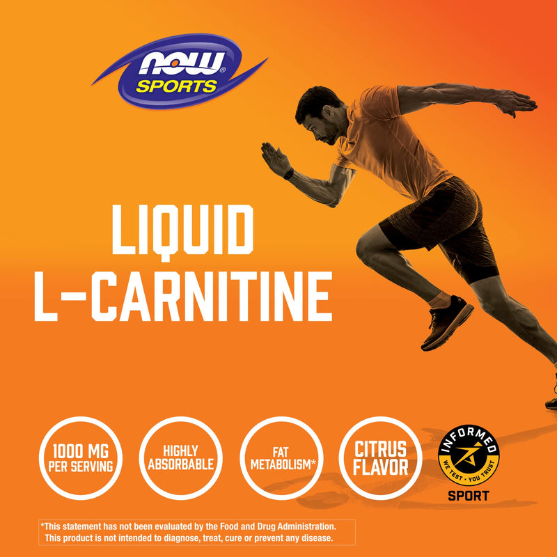 [Australia] - NOW Sports Nutrition, L-Carnitine Liquid 1000 mg, Highly Absorbable, Citrus, 16-Ounce 