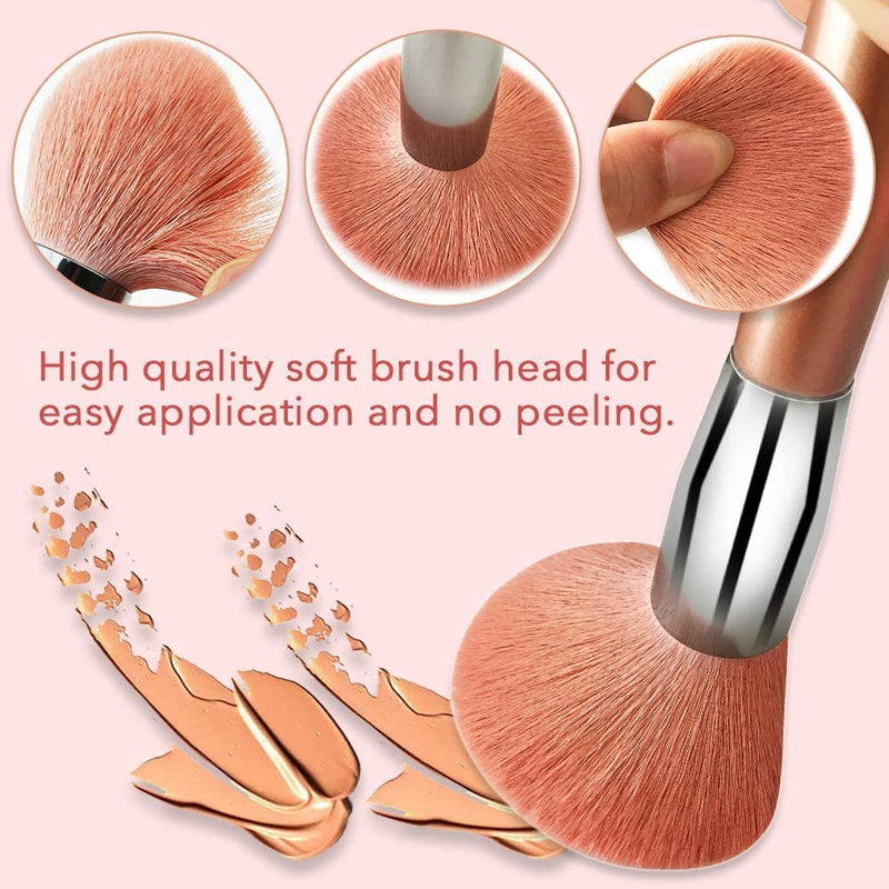 [Australia] - Makeup Brushes Start Makers 7PCS Rose Gold Makeup Brush Set Eyeshadow Concealer Eyebrow Powder Blush Blending Makeup Brushes Set with Face Puff and Gift Box 