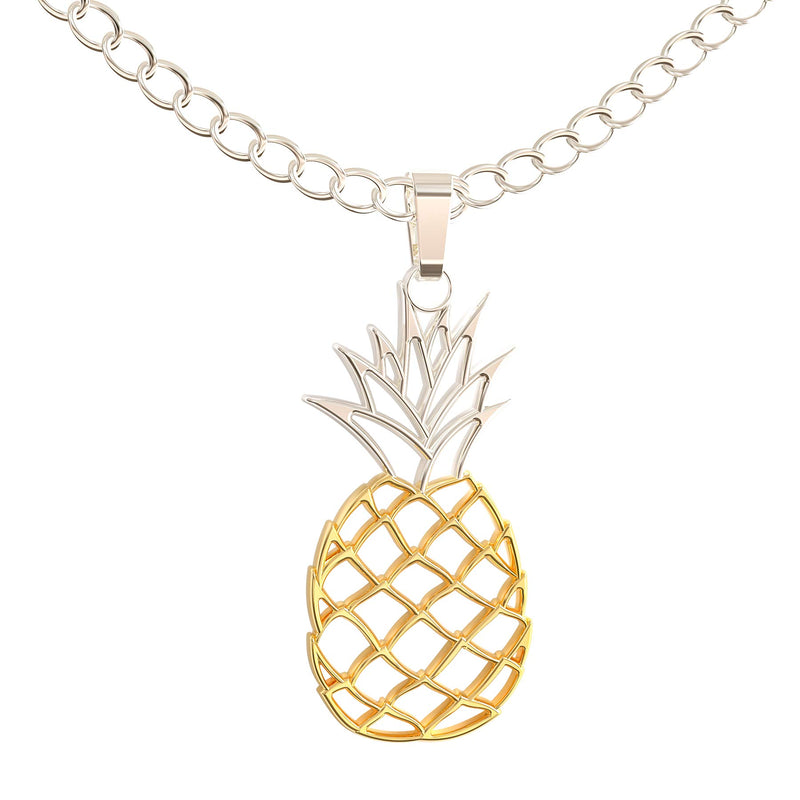 [Australia] - Happy Kisses Pineapple Necklace – Be A Pineapple Pendant – Message Card Gold and Silver 